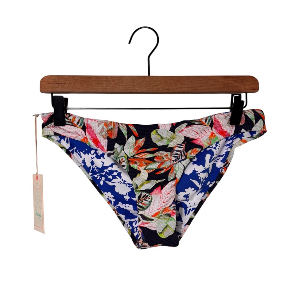 MAAJI SWIMMING REVERSIBLE FLORAL BIKINI BOTTOM SIZE MEDIUM BRAND NEW WITH TAGS